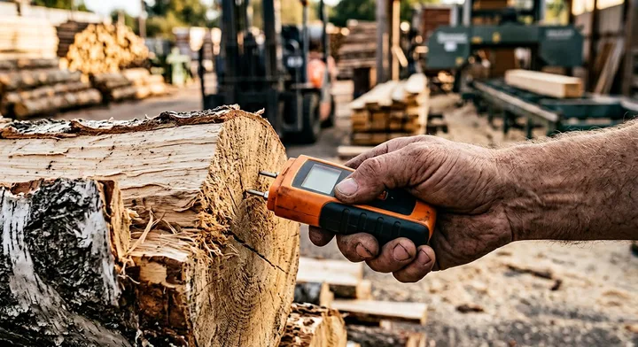 Проверка влагомером дров в Лотошине